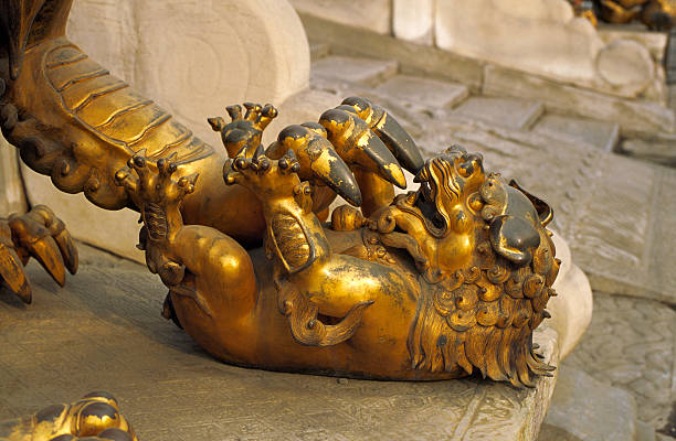 istock Chinese Baby Lion Statue 175453371