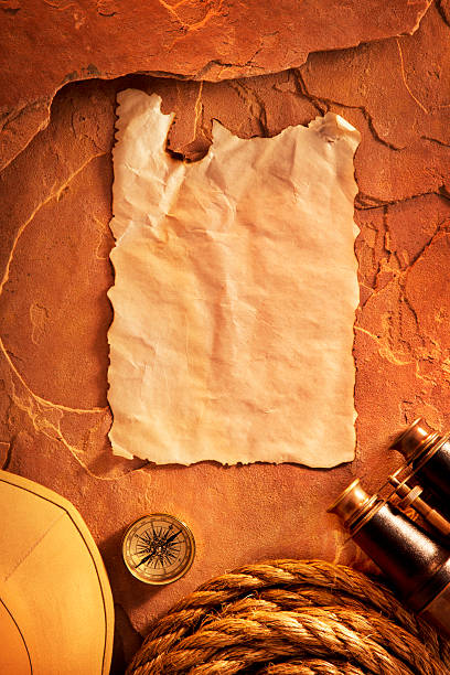 istock Antique Paper on a Red Rock Background 175453593