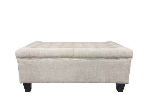 Upholstered stylish accent bench with clipping path