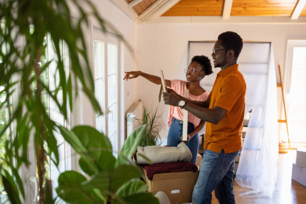 Couple arranging new home