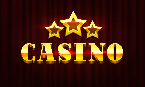 istock Casino inscription and three golden stars. Vector clipart. 1754544637
