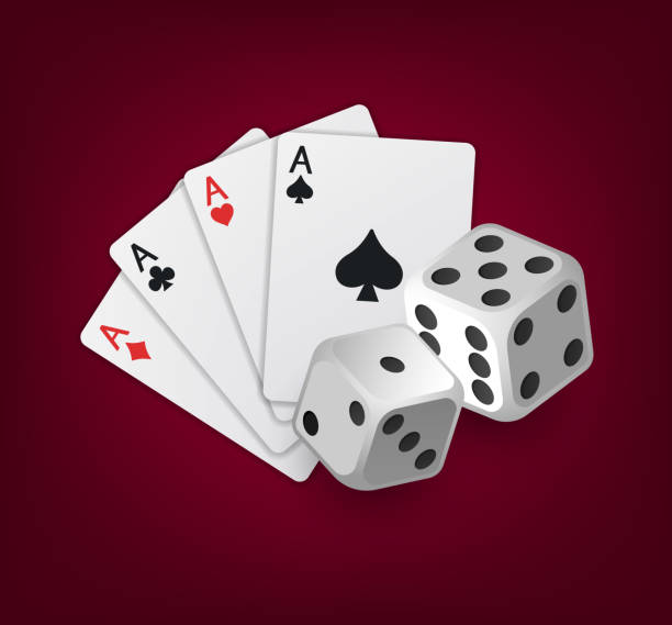 istock Playing cards and dice. Casino logo. Online casino concept. 1754544959