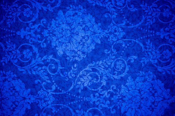 Blue Vintage Background Retro Victorian Floral Pattern. Other Versions Of This Pattern: royal blue stock pictures, royalty-free photos & images