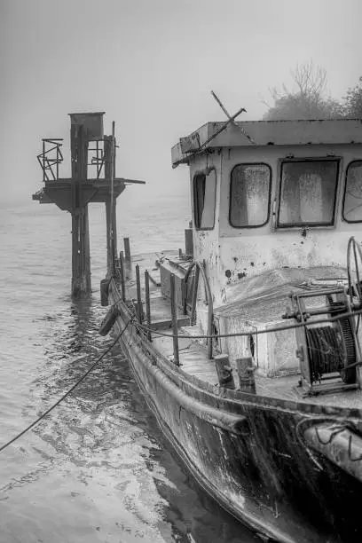 Photo of Scary and Mysterious Fogs with Rusy Boat (HDR)
