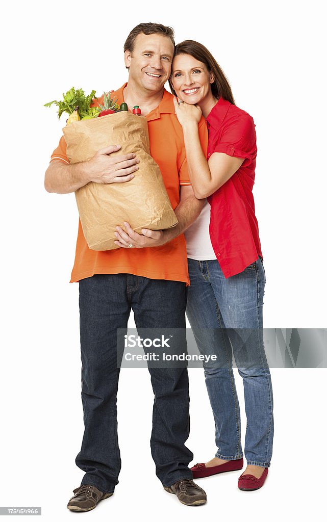 Casal maduro com comes-isolado - Foto de stock de Casal royalty-free