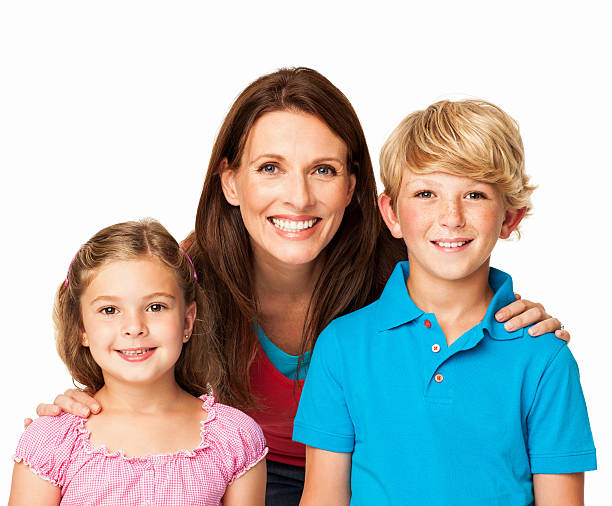 istock Smiling Mother With Her Children - Isolated 175454969