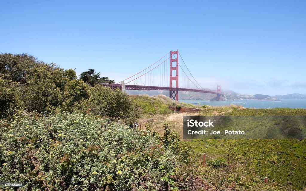 Golden Gate Bridge Golden Gate Bridge seen from Fort Point. Horizontal.-For more Golden Gate Bridge images, click here.  GOLDEN GATE BRIDGE  Blue Stock Photo