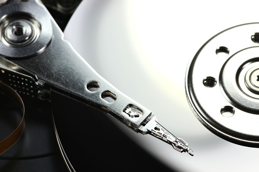 close up of hard disk drive