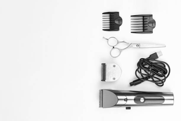 istock Hairdressing tools close-up. Scissors and barber combs. Background for a beauty salon. A place for your text. 1754560242