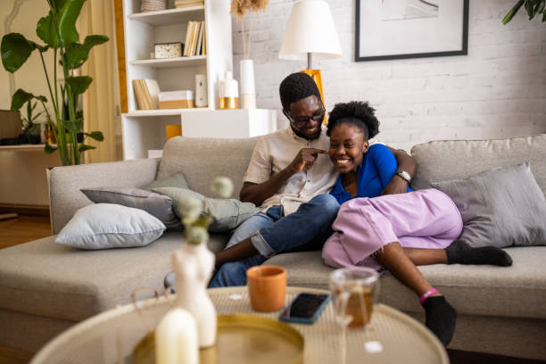 istock Happy couple at home 1754560843