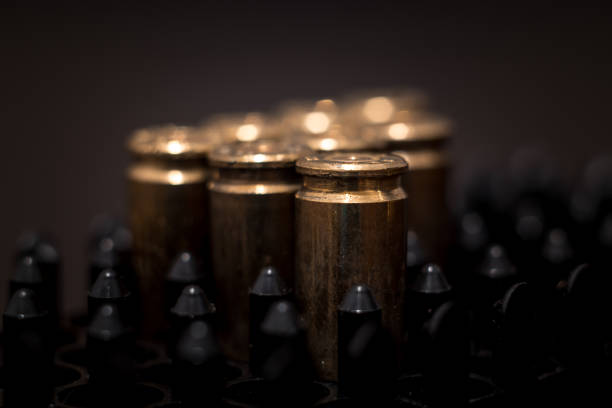 macro photo of gun ammunition