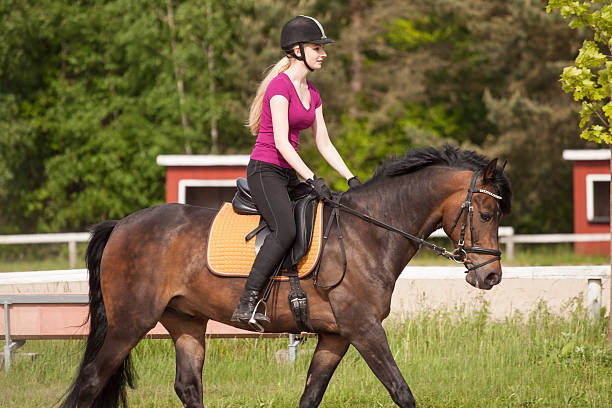 istock Girl rides her pony 175457275