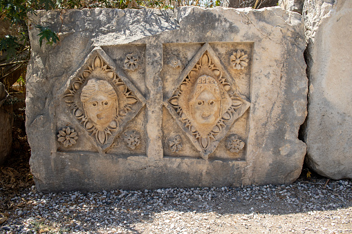 Myra Ancient City, Rocky King Tombs. Various Stone Ruins. , Antalya, Demre.