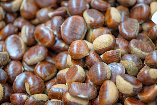 background of chestnuts in a store