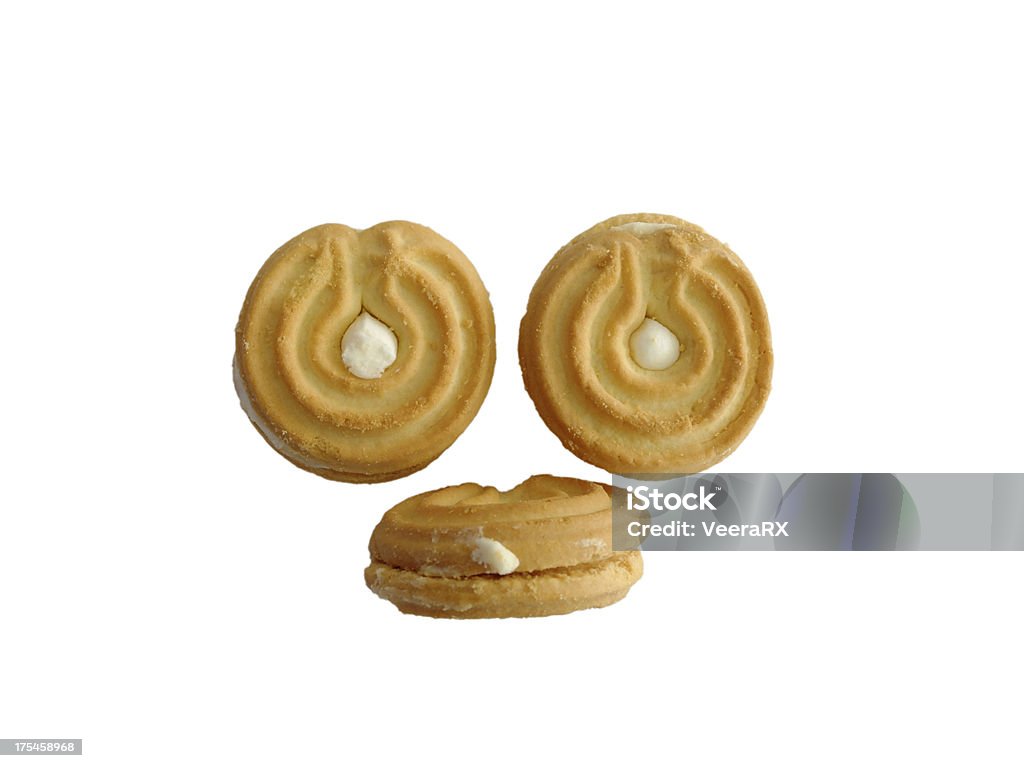 Biscotti isolato su sfondo bianco - Foto stock royalty-free di Bianco