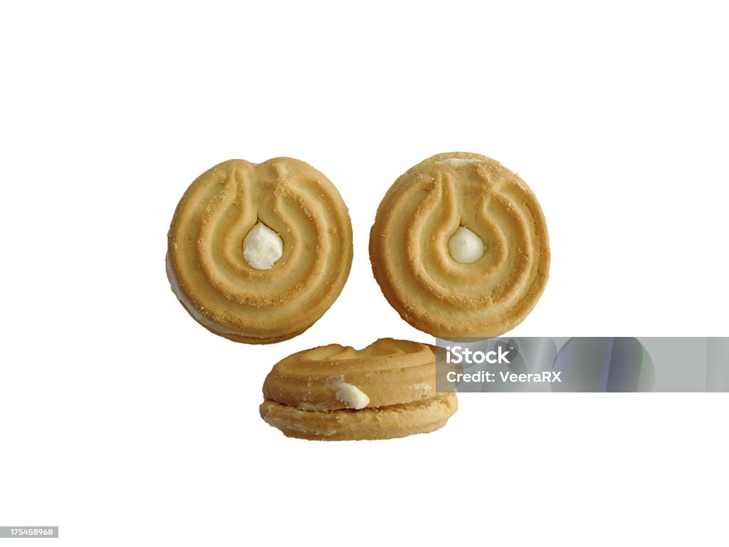 Cookie isolado no fundo branco - Foto de stock de Assar royalty-free