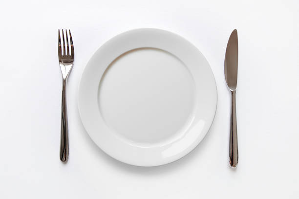 gedeckter tisch - plate silverware fork table knife stock-fotos und bilder