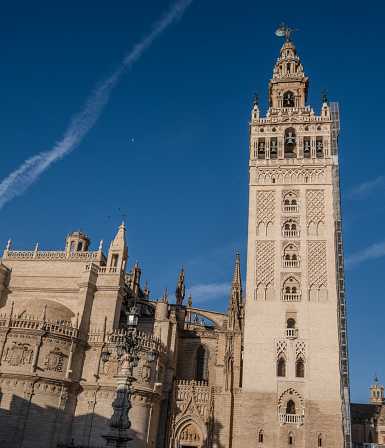 Seville Cathedral against blue sky