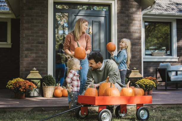 istock Young family preparing for Halloween 1754650826