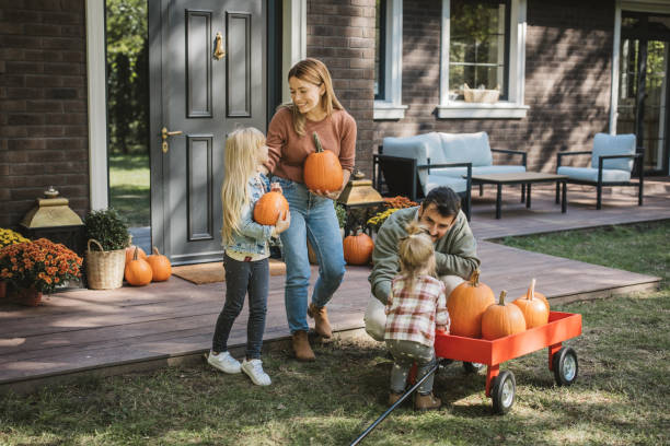 istock Young family preparing for Halloween 1754650827