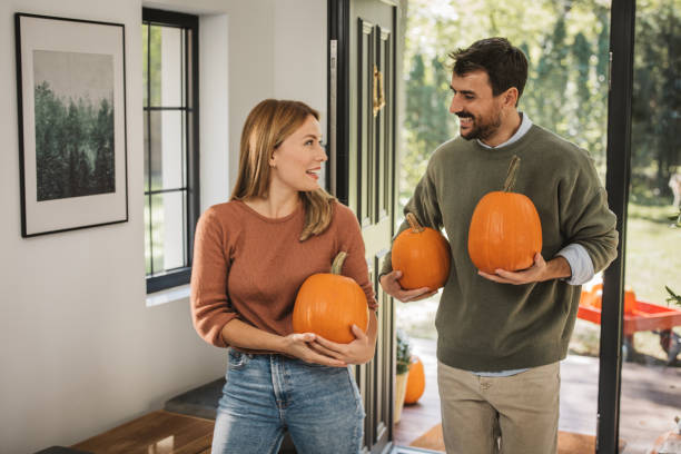 istock Young couple preparing for Halloween 1754651363