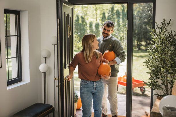 istock Young couple preparing for Halloween 1754651368
