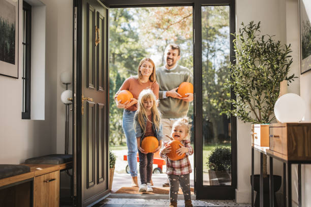 istock Young family preparing for Halloween 1754651386