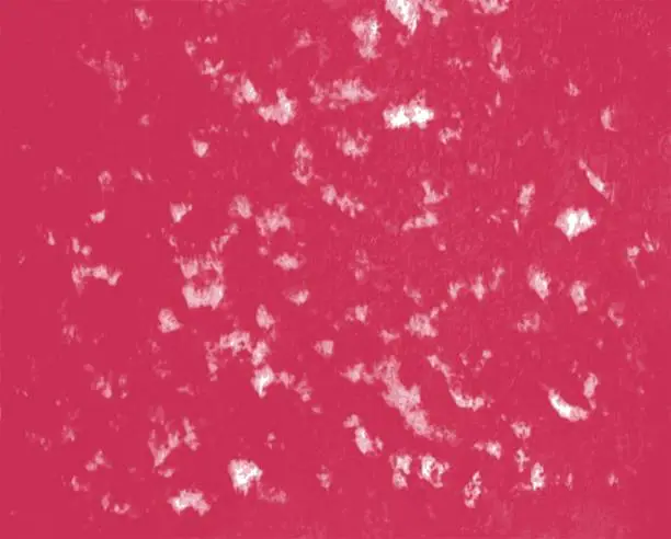 Vector illustration of Abstract grunge texture in trendy magenta color. Blurry paint pattern with white blobs. Paint on canvas effect. Vector illustration. For textile, decor, wallpaper, clothing print, fabric design