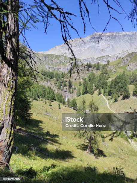 Landscape Above Cransmontana Near Bisse Of Tsitorret Cransmontana Valais Suisse Stock Photo - Download Image Now