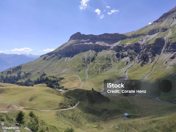 View On Alps Above Cransmontana Near Bisse Of Tsitorret Cransmontana Valais Suisse Stock Photo - Download Image Now