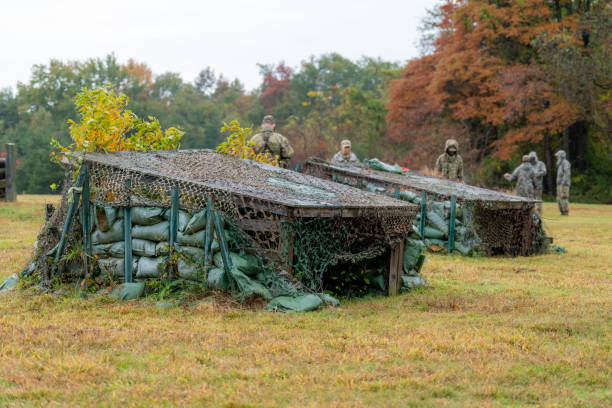 istock Green sandbag bunker used for military training. 1754710525