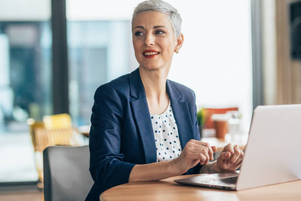 istock Business woman working in cafe 1754727622