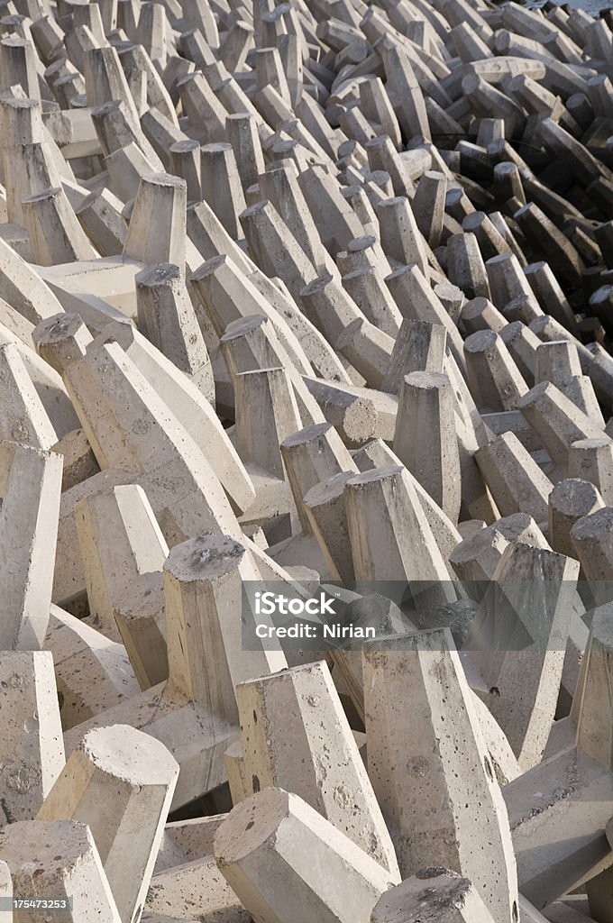 Modern waterbreak Coastal protection structures made of concrete Anchor - Vessel Part Stock Photo