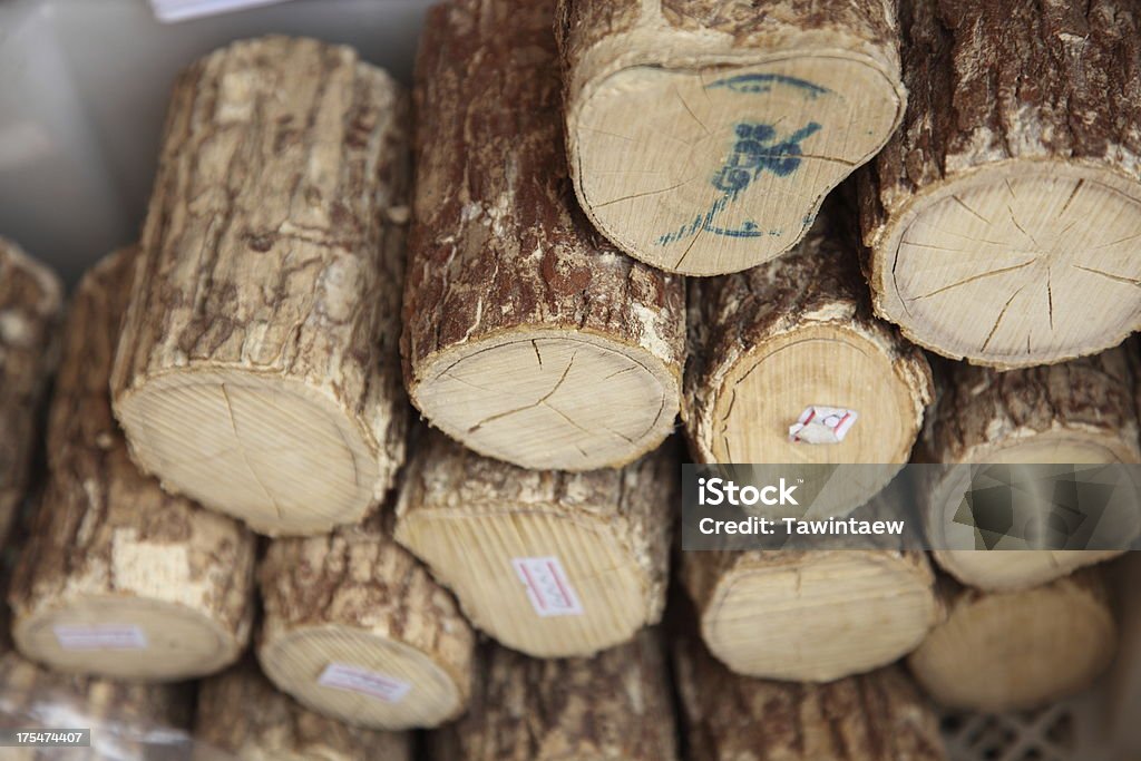 wood, also known as thanaka in Asia (Myanmar) Bamboo - Plant Stock Photo