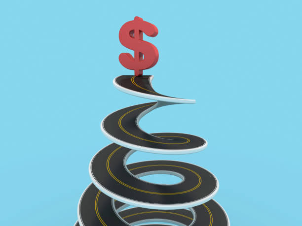 istock 3D Road Spiral with Dollar Sign 1754746167