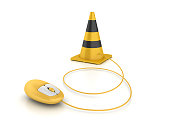 Traffic Cone with Computer Mouse