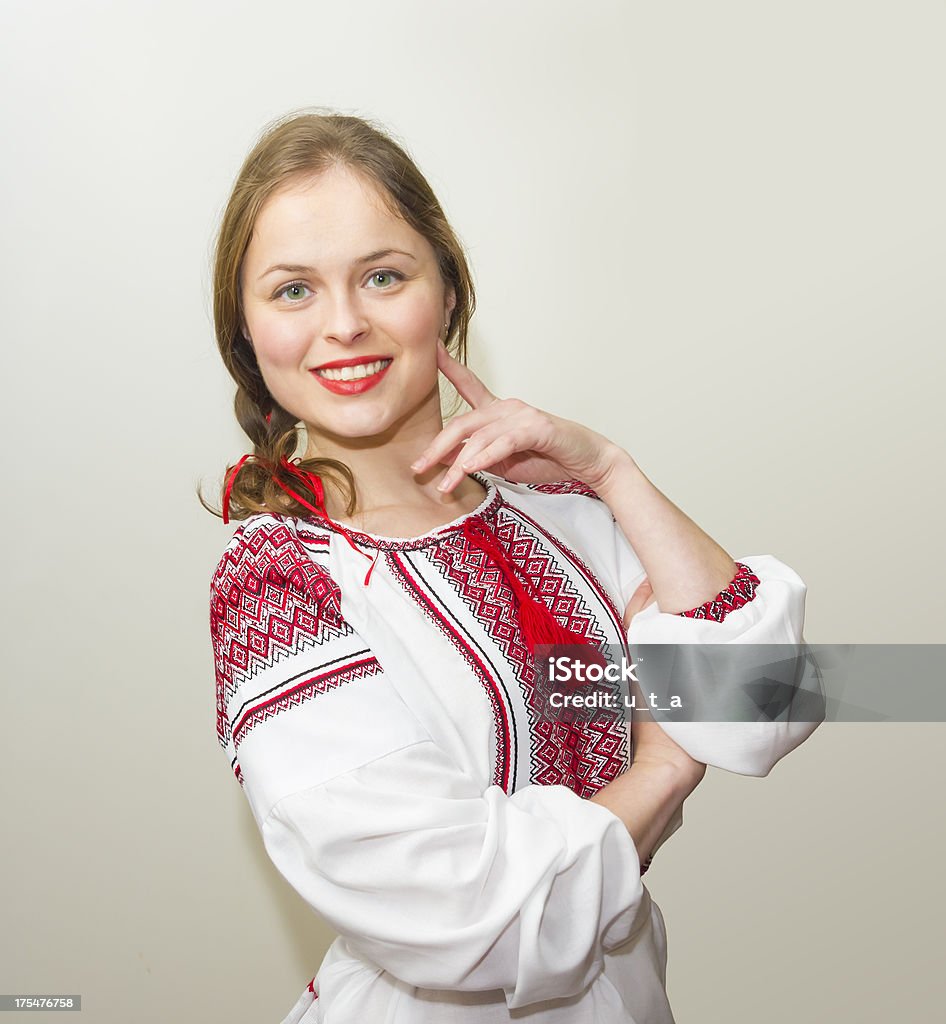 Portrait of beautiful young woman in the Ukrainian national clot Portrait of beautiful young woman in the Ukrainian national clothes Adult Stock Photo