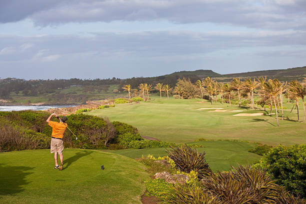 istock Male Golfer on a Beautiful Golf Course in the Tropics 175479424