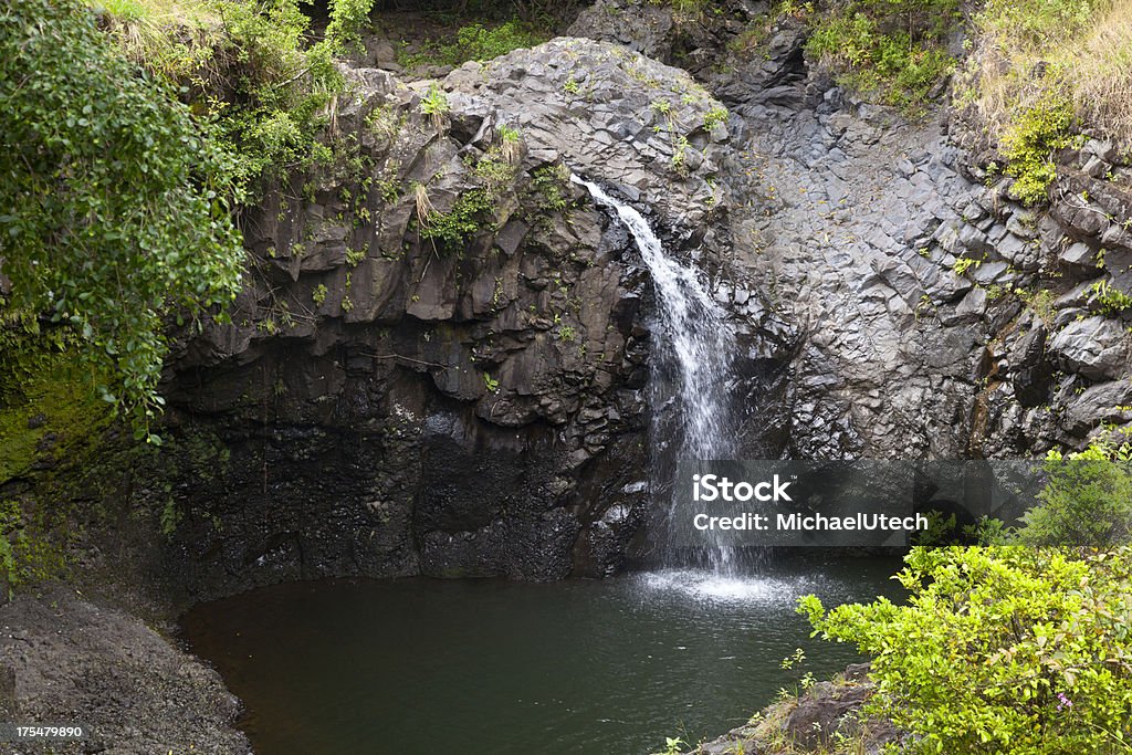 Hawaiian Rainforest cascada, Maui - Foto de stock de Aire libre libre de derechos
