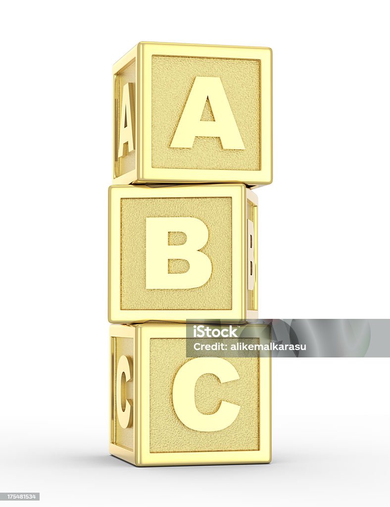 golden giocare blocchi - Foto stock royalty-free di A forma di blocco