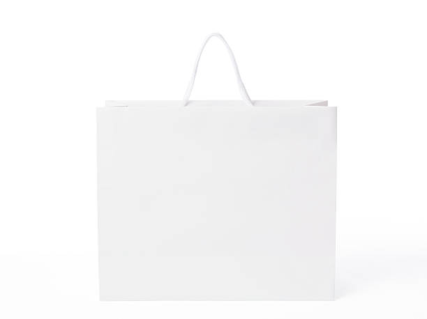 isolated shot of пустой корзине на белом фоне - bag white paper bag paper стоковые фото и изображения