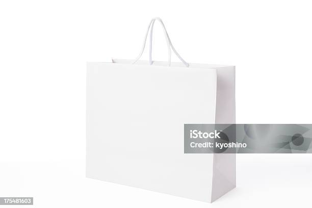 絶縁ショットの白い空白の白い背景の上のショッピングバッグ - 白色のストックフォトや画像を多数ご用意 - 白色, 紙袋, 買い物袋