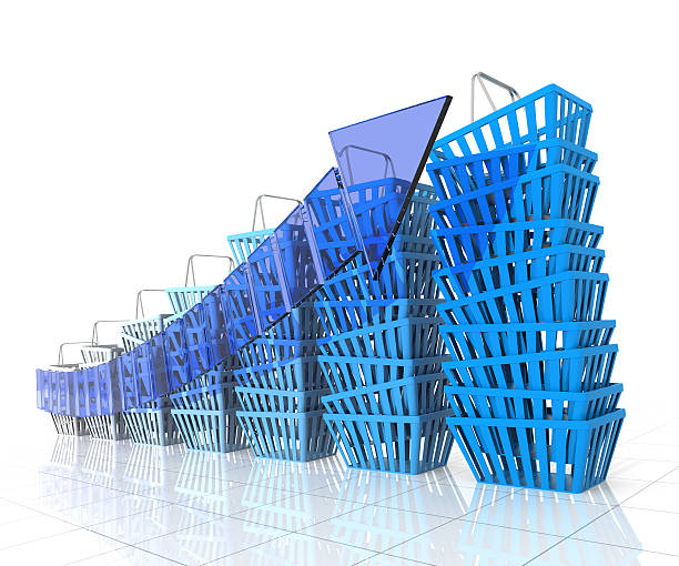 Shopping Basket Bar Chart  consumer confidence photos stock pictures, royalty-free photos & images