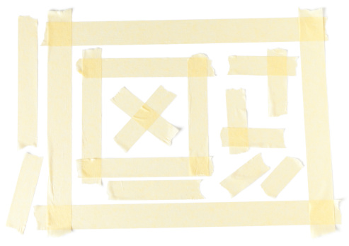 Collection of masking tapes on white. This file is cleaned, retouched and contains 