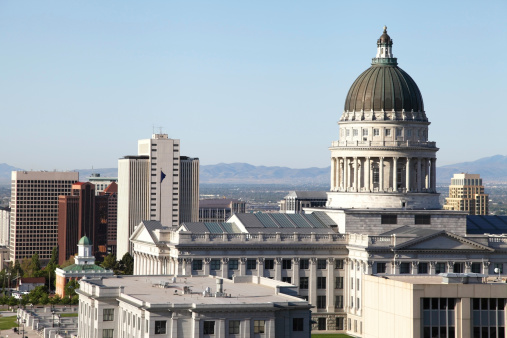 Utah State Capitol and the  Salt Lake City skyline. Salt Lake City is the capital and the most populous city in the state of Utah. Salt Lake City has  a strong outdoor recreation tourist industry and is well-known as the center of The Church of Jesus Christ of Latter-day Saints 