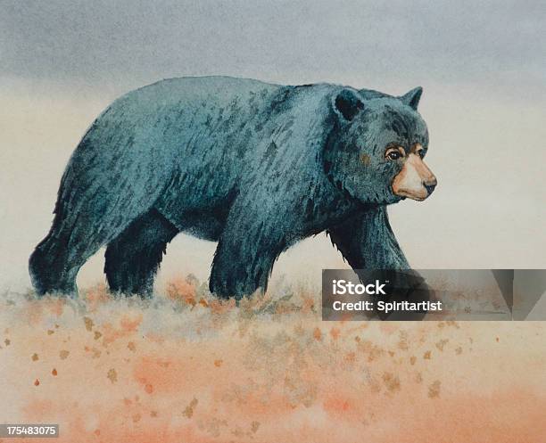 Black Bear Zu Fuß Stock Vektor Art und mehr Bilder von Bär - Bär, Aquarell, Amerikanischer Schwarzbär