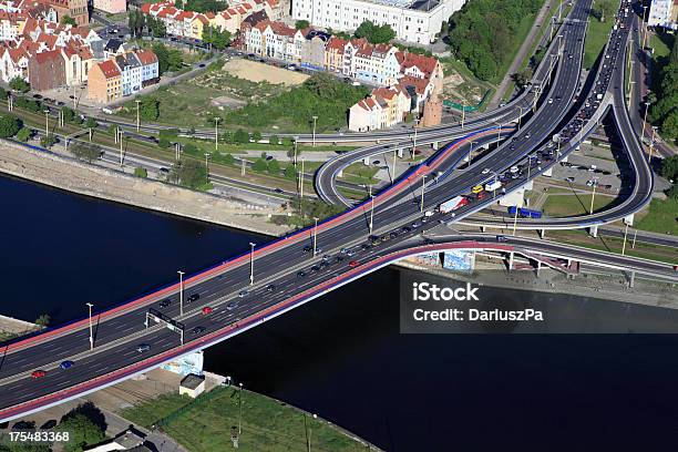 Aerial Photo Of A Motorway Junction Stock Photo - Download Image Now - Above, Aerial View, Architecture