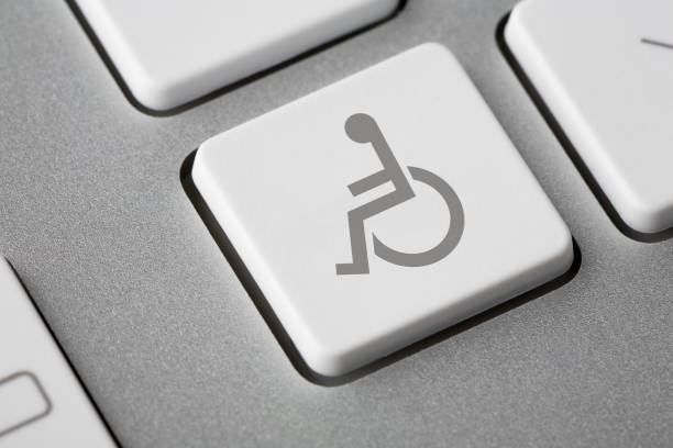 disabilitato simbolo sulla tastiera - disablility foto e immagini stock