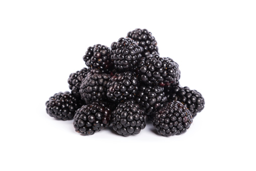 fresh forest fruits - blackberries on white backgroundsee my