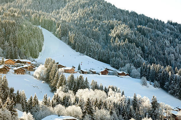 Haute Savoie ski ressort.Many more skiing and winter holidays shots with these and other models clicking at any photo:
